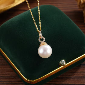 子佩集【锦瑟华年】银S925珍珠惜王妃套链【P3080】11.5mm珠镀金吊球扣环双环2601