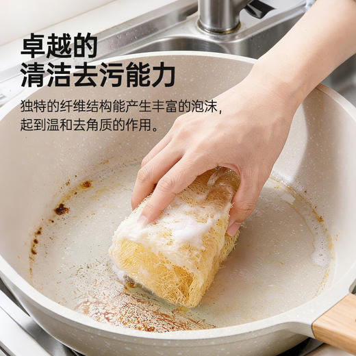 【挂绳丝瓜络】  厨房天然清洁神器 不伤锅不伤手 多孔结构透气 不易发霉 商品图2