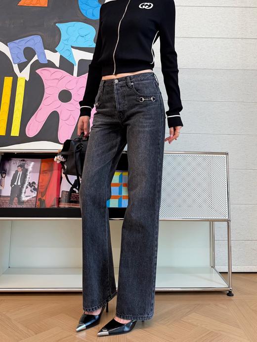 古驰 黑色马鞍扣直筒牛仔裤（MM） 商品图3