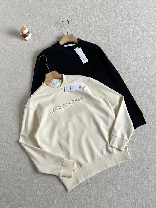 春季踏青必备！男女同款 CK jeans 男女情侣款纯色套头休闲圆领卫衣。 商品图2