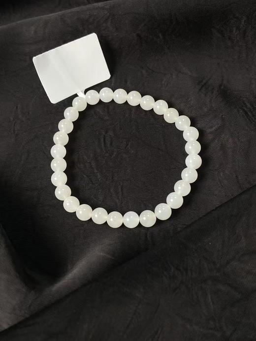 【快抱】【于田产和田玉于田料白玉6mm 手串】出证书，发货1~5天，48小时鉴赏期 商品图3