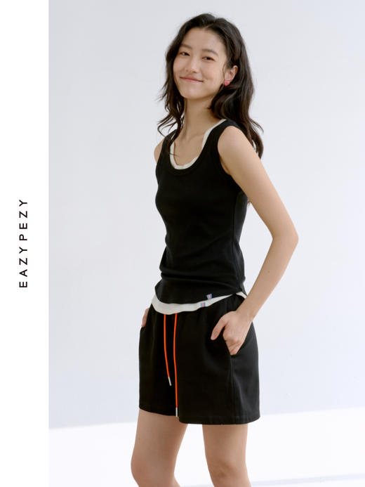 长绒棉真丝羊毛罗纹背心 商品图1