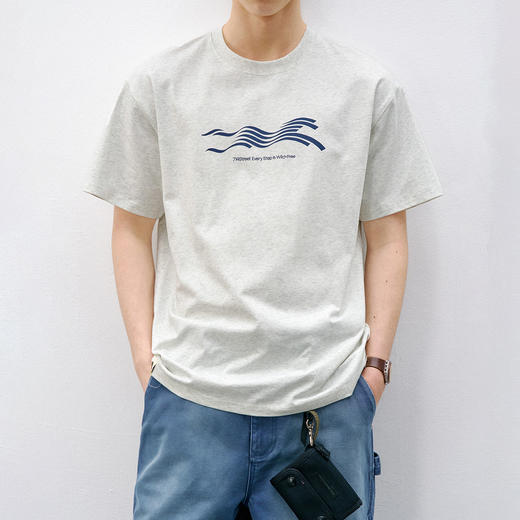 714street夏季凉感防晒抗菌速干短袖男 潮牌宽松马形印花情侣T恤 商品图2