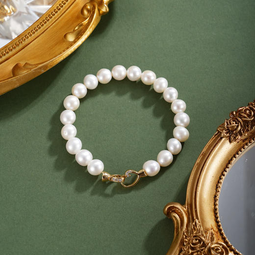 子佩集【谧光之境】珍珠惜王妃手链【ZZSL016】8.5mm珠镀金扣环2601 商品图1