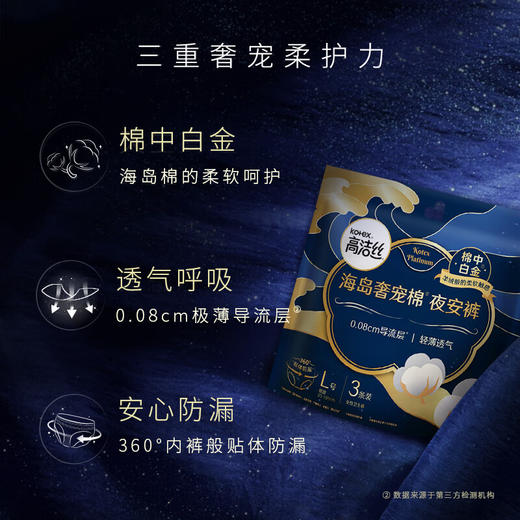 高洁丝 海岛奢宠夜安裤L码3条*2包 J0GSSC3T2B 商品图3