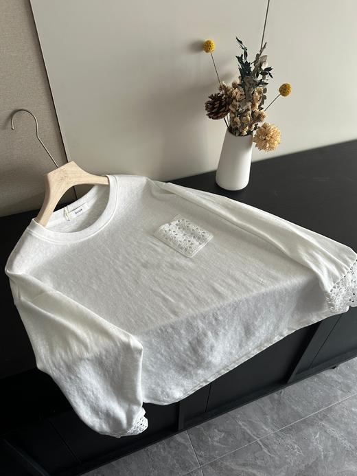 温柔到骨子里的拼接蕾丝法式白T 商品图8