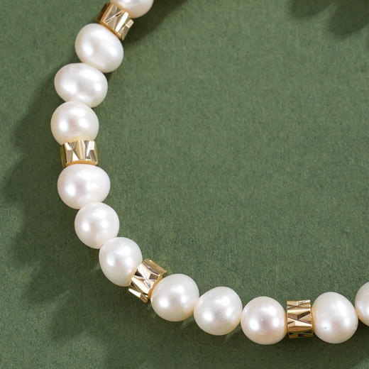 子佩集【星弦女王】珍珠惜王妃手链【ZZSL013】5.5*6.8mm珠镀金多纹珠2601 商品图1