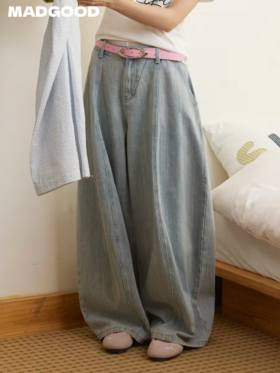 马得工地/MDGDKZ212253/竹节弯刀牛仔裤