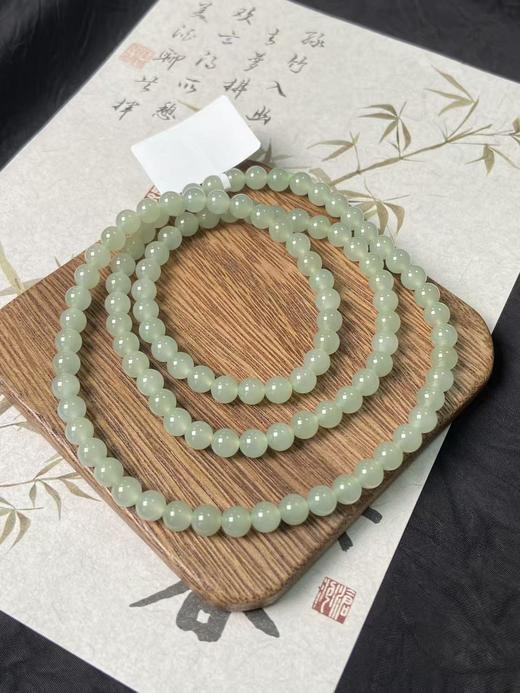 【快抱】【于田产和田玉于田料青白玉6mm项链】出证书，发货1~5天，48小时鉴赏期 商品图3