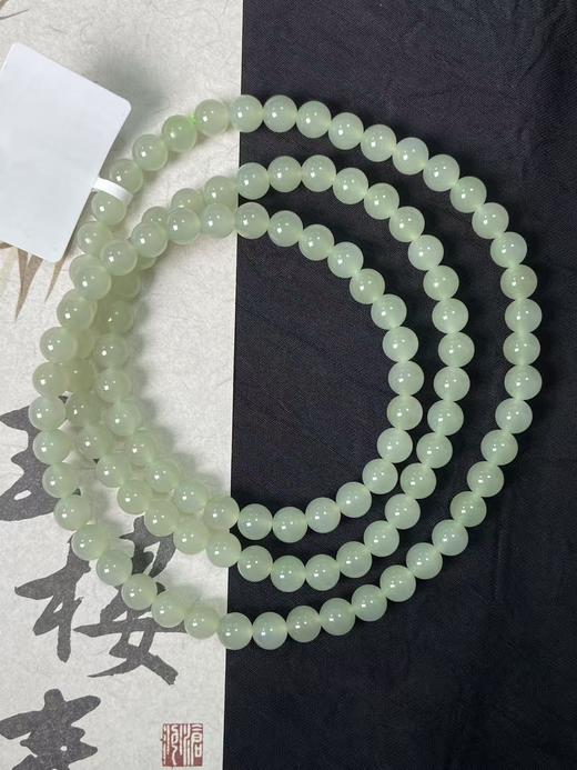 【快抱】【于田产和田玉于田料青白玉6mm项链】出证书，发货1~5天，48小时鉴赏期 商品图0