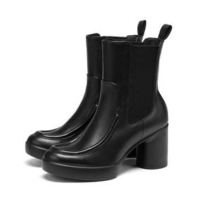 ECCO爱步 女粗跟皮靴 207363