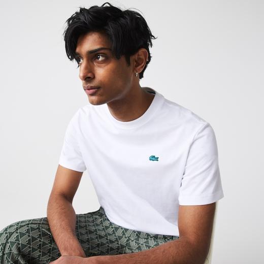 三色齐发！！胸口小标刺绣，复古美式正肩设计情侣圆领t恤E032666 商品图7