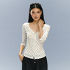 Ariseism 美式复古白色波点上衣短袖T恤女夏季新款修身上衣 商品缩略图2