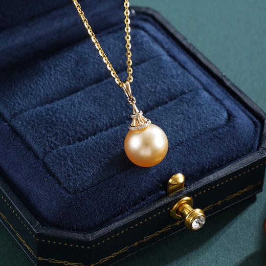 子佩集【暮光女神】G18K珍珠惜王妃吊坠【KP25105-1】10.9mm珠海水珠金色水滴镀金（不含链）2601 商品图0