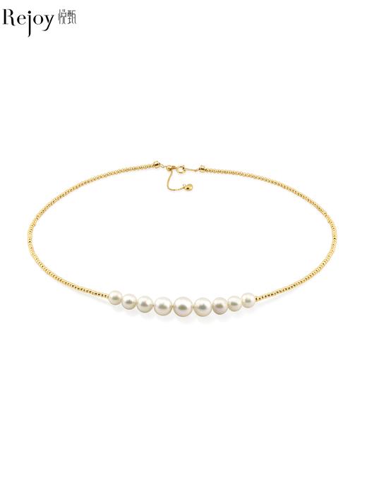 【挚友限定】微笑-18k金akoya珍珠项链 6-9mm 商品图0