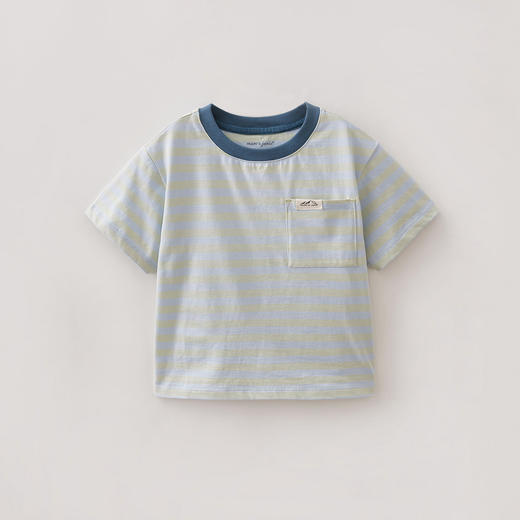 马克珍妮条纹男童纯棉云朵T2026年夏装新款560330 商品图1