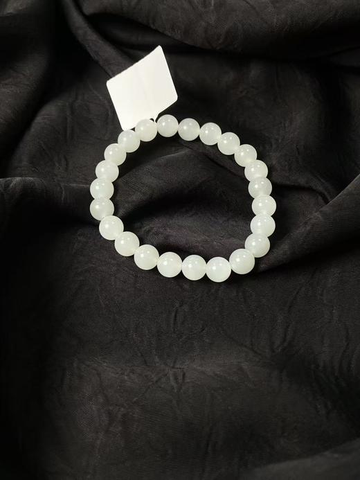 【快抱】【于田产和田玉于田料白玉8mm手串】出证书，发货1~5天，48小时鉴赏期 商品图0