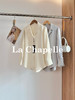 专柜实拍【抗皱免烫】拉夏贝尔/La Chapelle垂感高级！简约通勤百搭翻领排扣弧形下摆长袖衬衫短外套 商品缩略图0