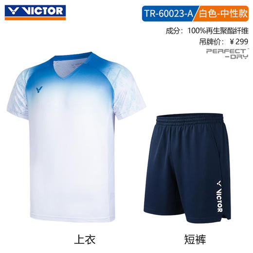 【618活动进行中】VICTOR威克多胜利羽毛球服速干男女款舒适短袖短裤运动套装TR-60023 商品图5