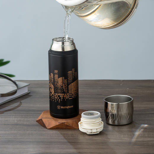 西屋 铭仕钢盖保温杯儒雅黑450mL WB453-BK 商品图2
