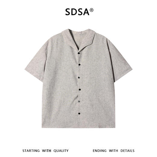 23136SDSA男装2026新款高贵轻奢老钱风肌理翻领短袖衬衫百搭简约上衣 商品图1