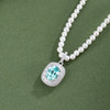 子佩集【诗心湛蓝】银S925珍珠惜王妃项链【ZZXL032】2.8mm珠蓝椭圆方块2601 商品缩略图1