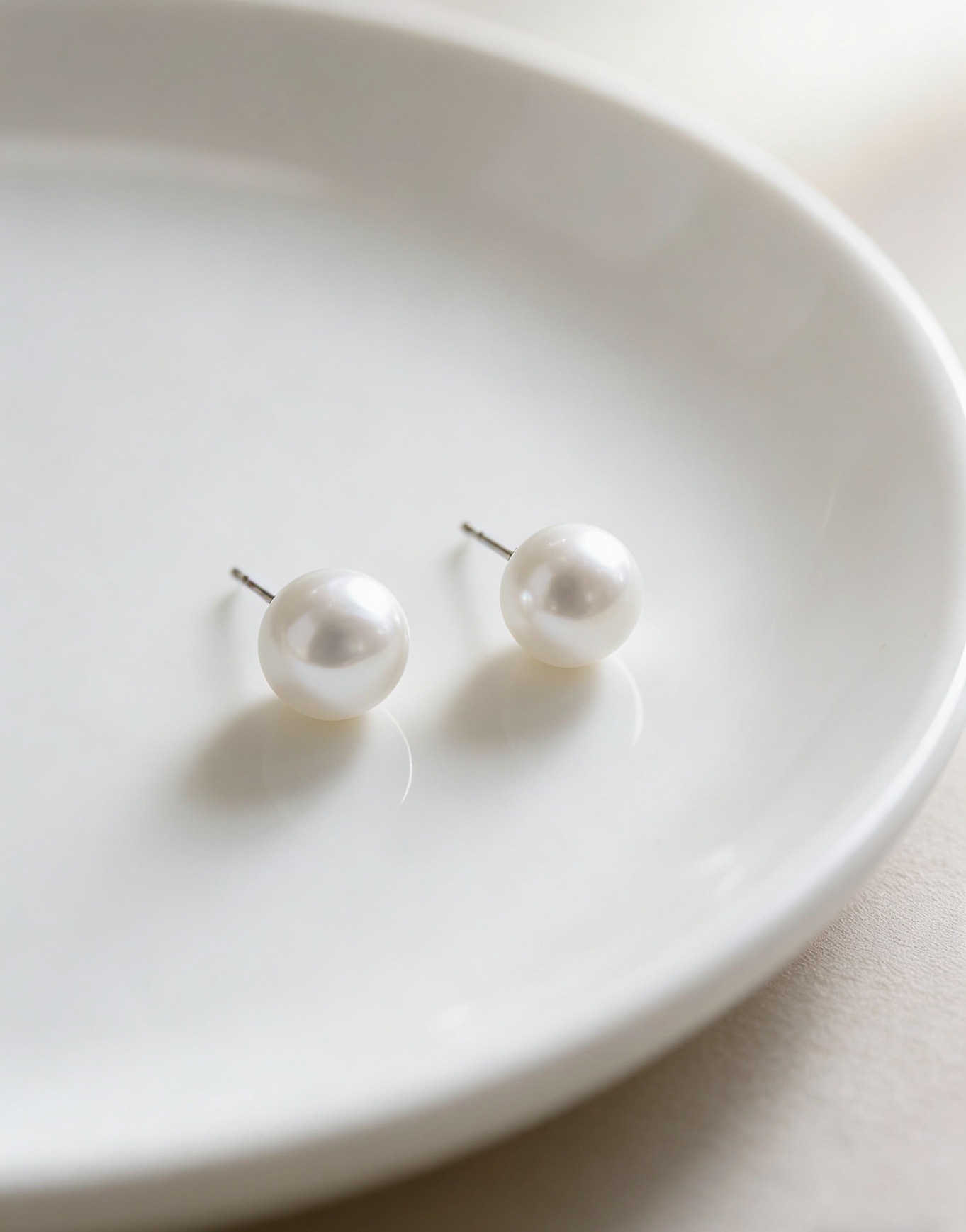 迷罗元和堂 |珍珠耳钉 | 纯银耳针 直径约4.4mm【器悟雅玩】