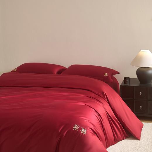 【品牌直发】加倍生活 100支长绒棉贡缎刺绣婚庆四件套-歡囍系列 5色可选 商品图3