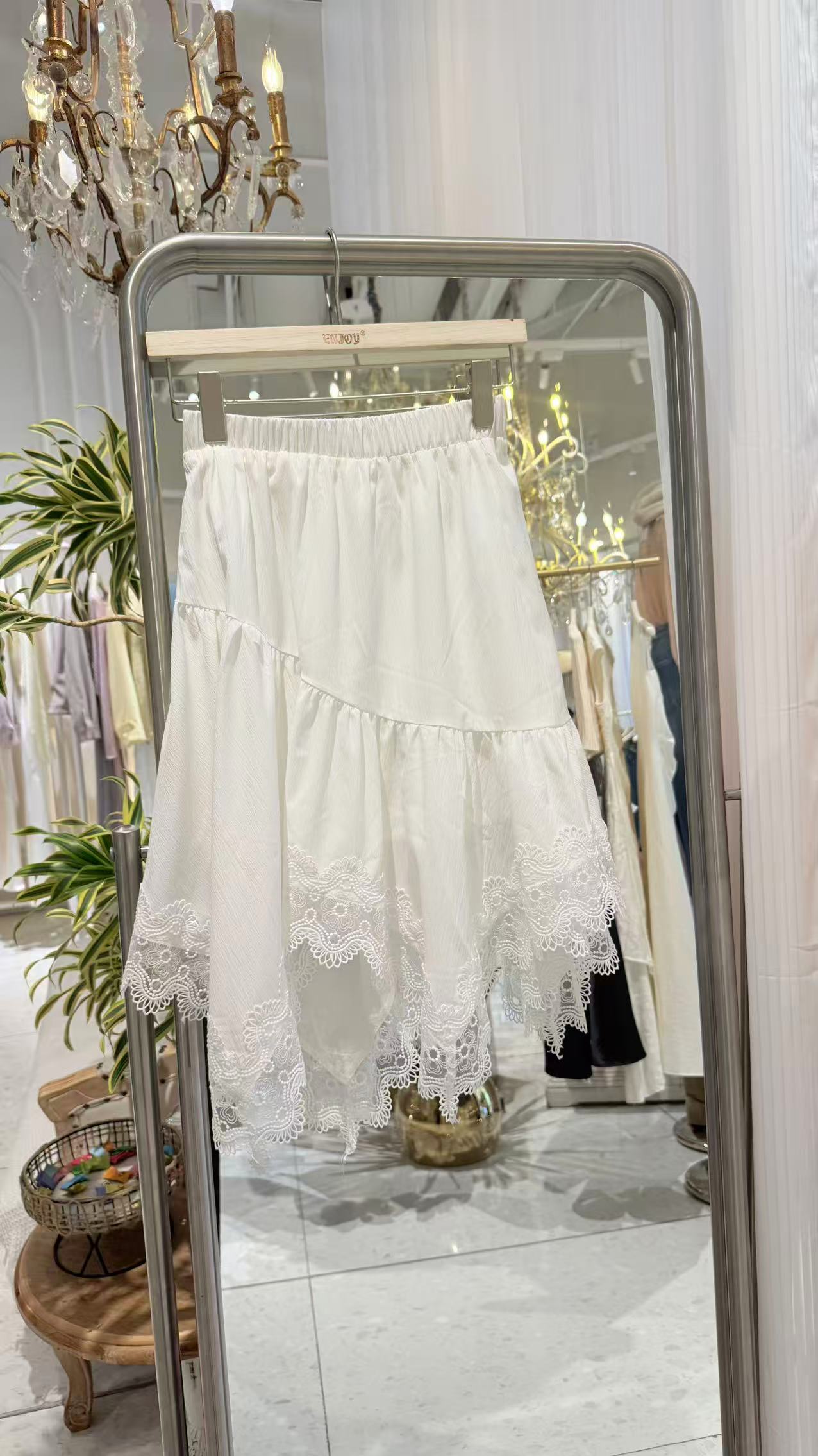 【门店同款】ENJOY夏季不规则蕾丝边半裙 162343698