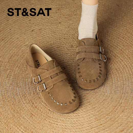 星期六26春新款复古美拉德双扣百搭勃肯鞋SSE1112C5R 商品图1