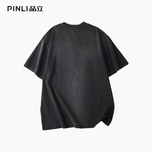 PINLI品立2026夏季新款字母印花圆领短袖T恤男士上衣BG262111503BG262111503 商品图2