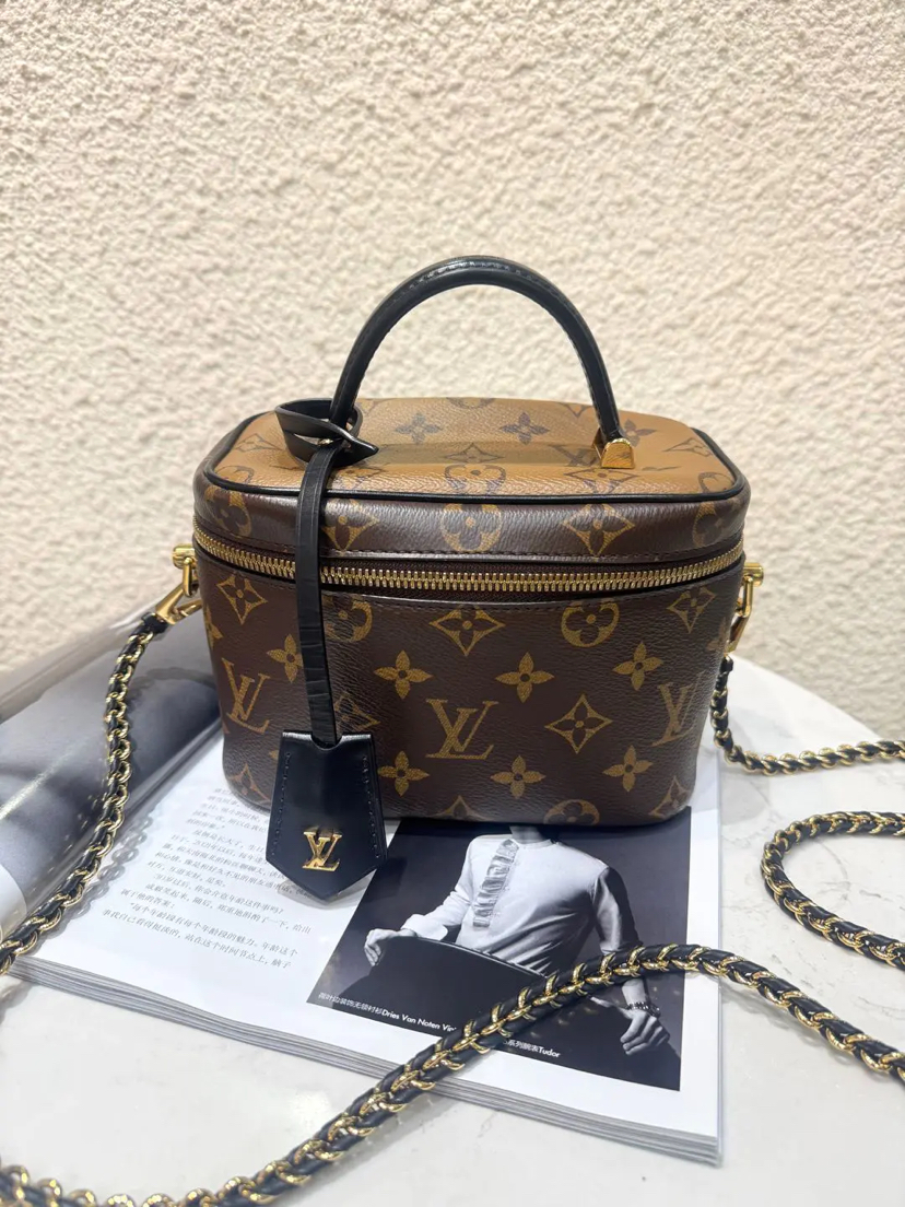 LV vanity 旧款 宽版 拼色老花 化妆包