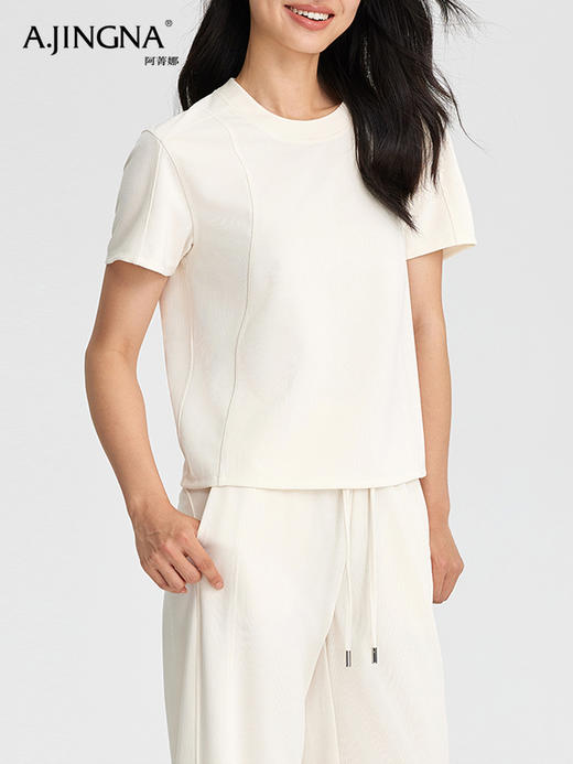 【凉感抗菌】阿菁娜简约休闲时尚短上衣F31C301021 商品图3