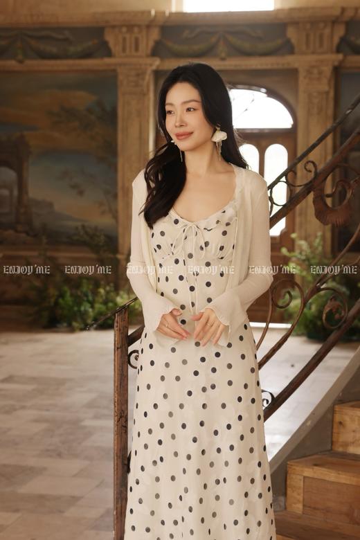 【门店同款】ENJOY夏季黄栀波点长裙 170696240 商品图7