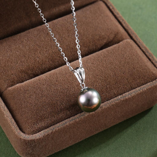 子佩集【玄夜之歌】G18K珍珠惜王妃吊坠【KP25066】8.8mm珠海水珠黑吊球（不含链）2601 商品图0