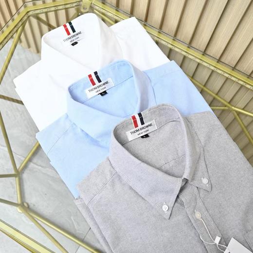 THOM BROWNE 汤姆布朗 .TB春季情侣牛津纺单四杠条纹休闲衬衫 商品图5