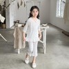 其其宝宝儿童睡衣夏季女童七分袖套装宝宝天丝透气空调服中小童花边家居服80-160★娃娃优选 商品缩略图2