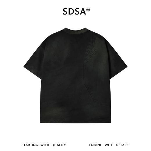 68969SDSA男装2026新款高贵轻奢潮牌扎染裁剪缝线设计圆领短袖T恤百搭 商品图2