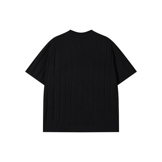 SDSA男装2026新款高贵轻奢老钱风纯色竖纹圆领短袖T恤休闲百搭 商品图1