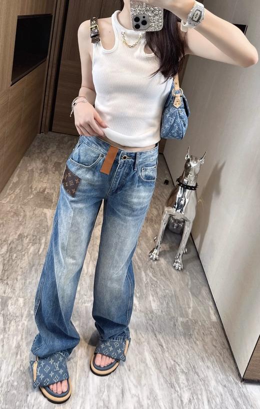 女款Monogram高腰牛仔裤长裤la 商品图3