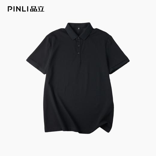 PINLI品立2026夏季新款纯色百搭款纽扣领短袖POLO衫男士上衣体恤GD262112070 商品图5