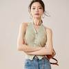 芳外夏季气质时尚新款简约单排扣挂脖式内搭修身薄款背心8T23BB0485 商品缩略图3