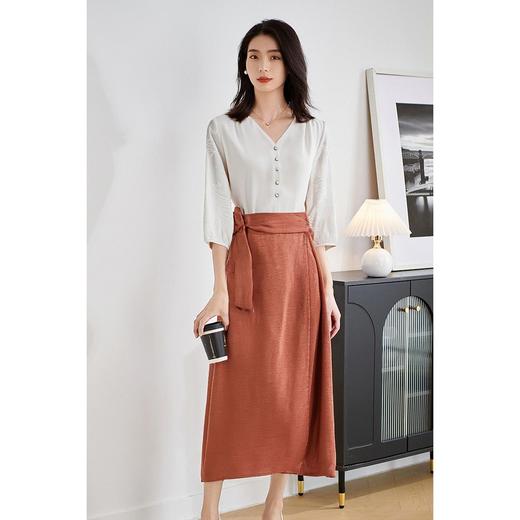 米思阳新款优雅气质时尚套装上衣+半裙套装中长款伞裙5M25BG3889 商品图3