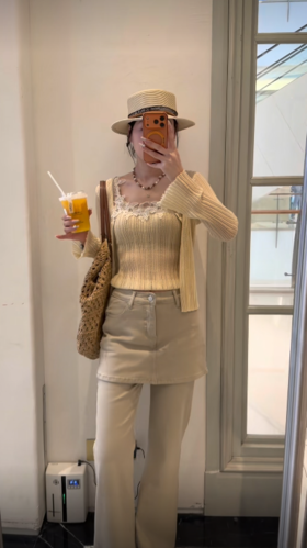 【门店同款】ENJOY夏季复古色屁帘喇叭裤 170498446