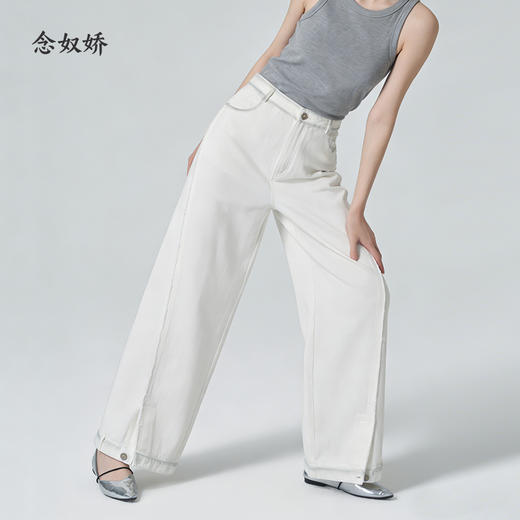 【商场同款】CNT6339 “ 云舞白牛仔 ” 高支棉牛仔柔软舒适 自然抽穗毛边时髦有调性 商品图2