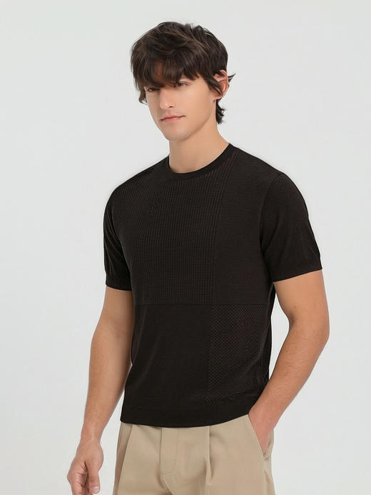 callisto粉色凉感提花针织短T 商品图13