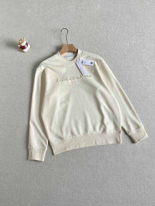 春季踏青必备！男女同款 CK jeans 男女情侣款纯色套头休闲圆领卫衣。 商品图3