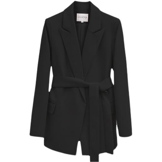 【清风外衣】2026春秋新款黑色系带西装外套！女韩版高端气质时尚百搭西服上衣！ 商品图4