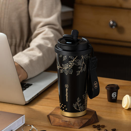 西屋 雅仕双饮咖啡杯儒雅黑460mL WB540-BK 商品图2