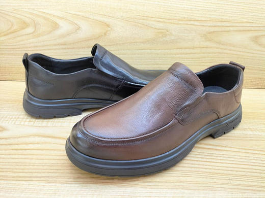 豪行正品13339701纯牛皮商务休闲皮鞋平底男单鞋 商品图2